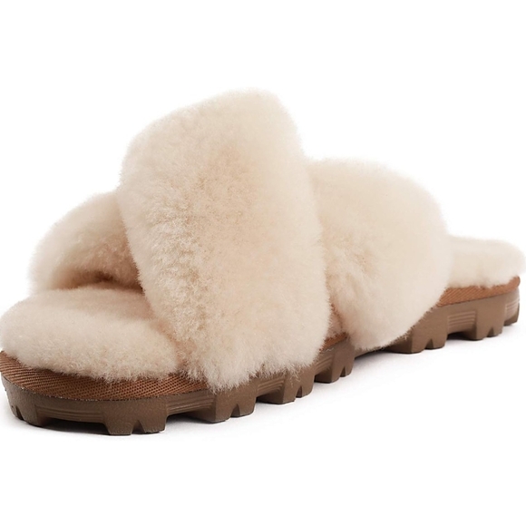 WaySoft Cream Shearling Cross Band Slippers Size 11 NWT, no box - Picture 7 of 9